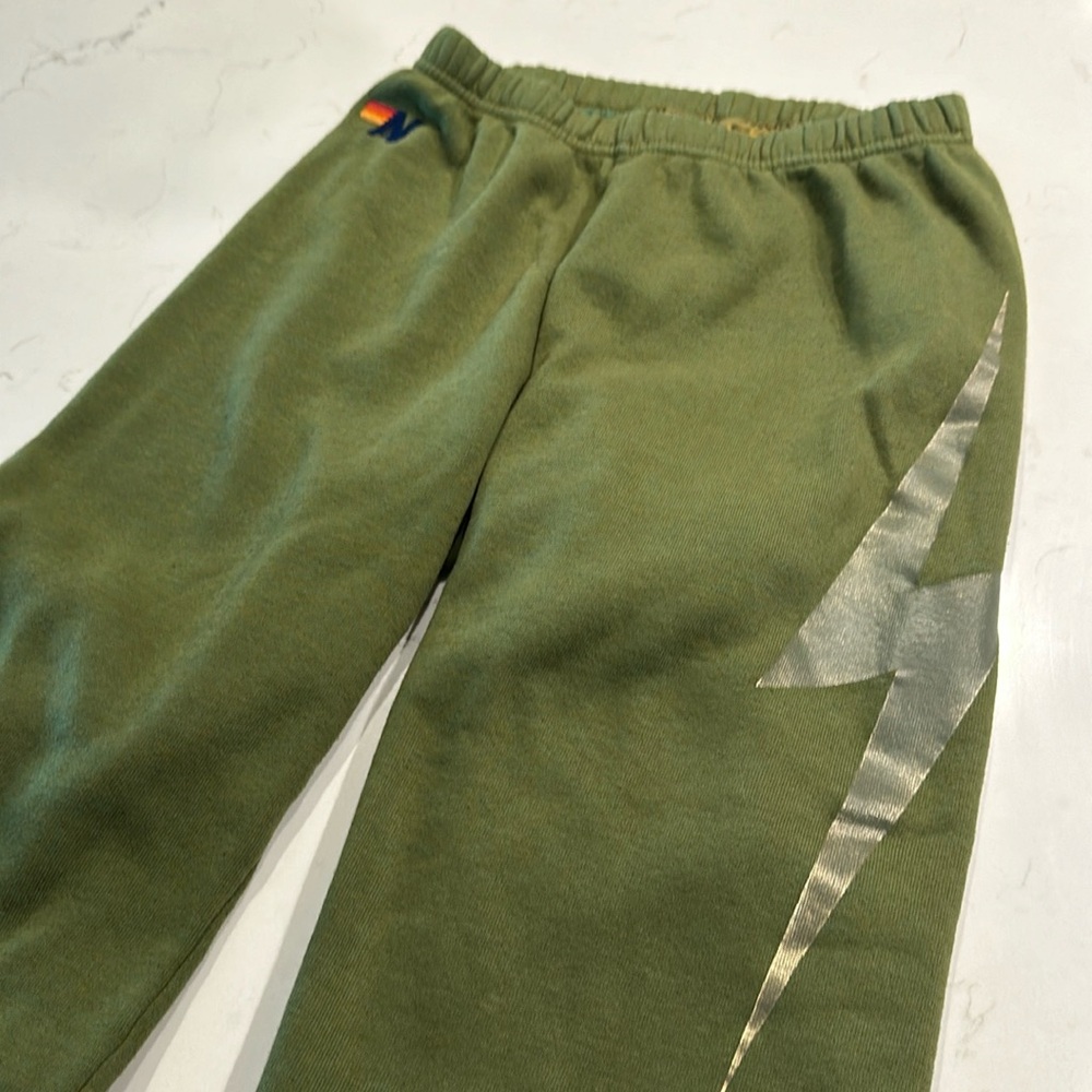 Aviator Nation Olive Green Bolt Sweatpants Small